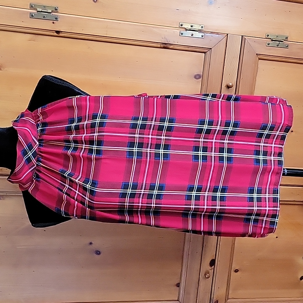 J Crew sleeveless tartan blouse
